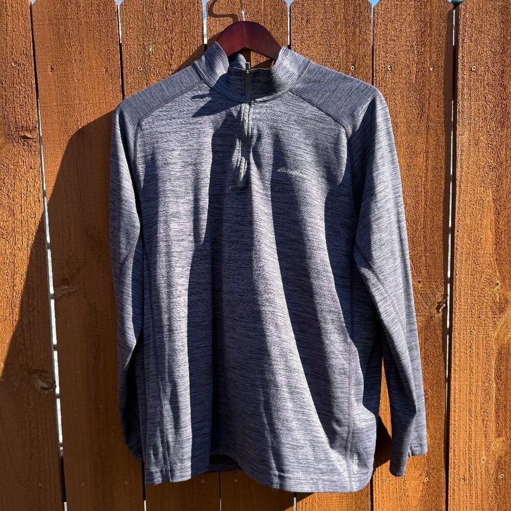 Eddie Bauer Purple Heather Men's Resolution Long Sleeve 1/4 Zip Size L